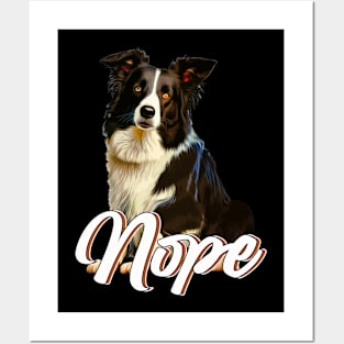 Border Beauty: Majestic Collie NOPE in Stunning Artwork on Tee Posters and Art